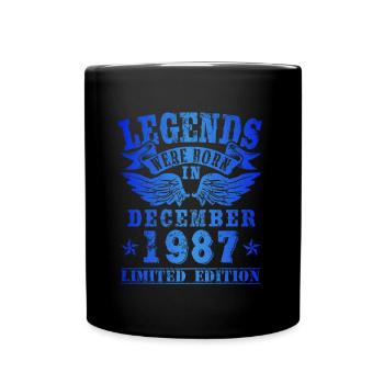 Legends were born in Dezember 1987 Geburtstag - Tasse einfarbig - Schwarz - Vorne