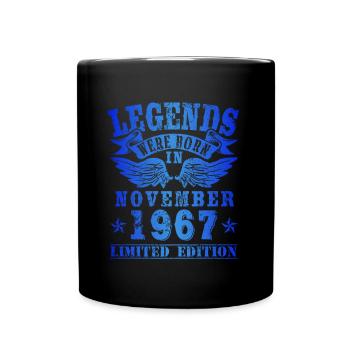 Legends were born in November 1967 Geburtstag - Tasse einfarbig - Schwarz - Vorne