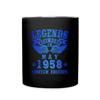 Legends were born in Mai 1958 Geburtstag - Tasse einfarbig - Schwarz - Vorne