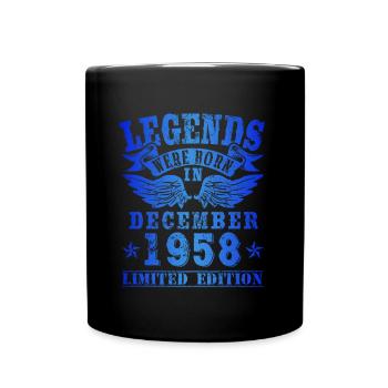 Legends were born in Dezember 1958 Geburtstag - Tasse einfarbig - Schwarz - Vorne