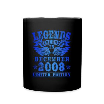 Legends were born in December 2008 Birthday - Full Colour Mug - black - Front
