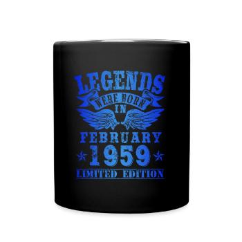 Legends were born in February 1959 Birthday - Full Colour Mug - black - Front