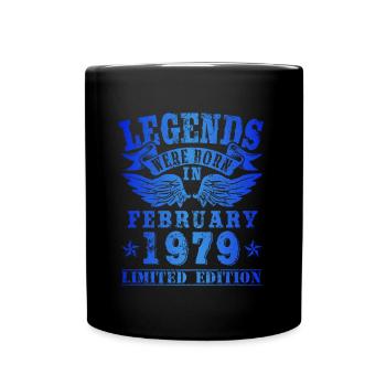 Legends were born in February 1979 Birthday - Full Colour Mug - black - Front