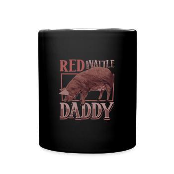 Red wattle pig dad - Full Colour Mug - black - Front