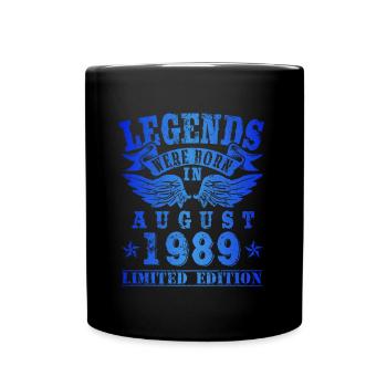 Legends were born in August 1989 Birthday - Full Colour Mug - black - Front