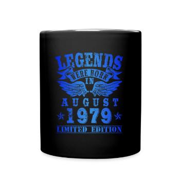 Legends were born in August 1979 Birthday - Full Colour Mug - black - Front