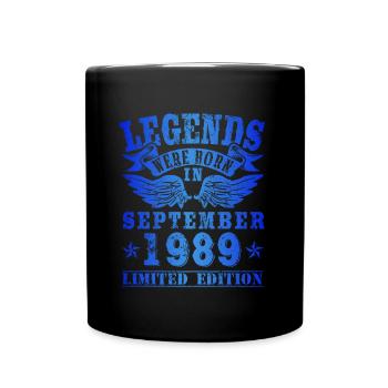 Legends were born in September 1989 Birthday - Full Colour Mug - black - Front