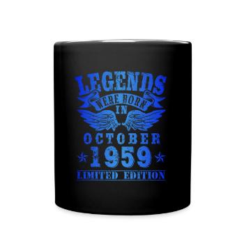 Legends were born in October 1959 Birthday - Full Colour Mug - black - Front