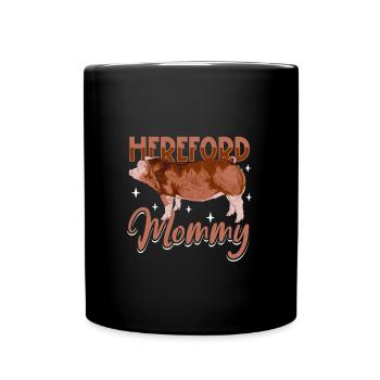 Maman cochon Hereford - Mug uni - noir - Devant
