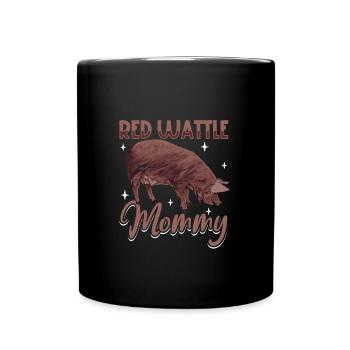 Red wattle pig mom - Full Colour Mug - black - Front