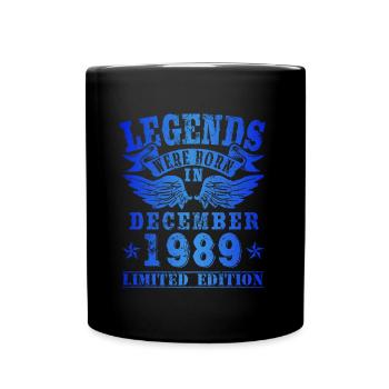 Legends were born in December 1989 Birthday - Full Colour Mug - black - Front