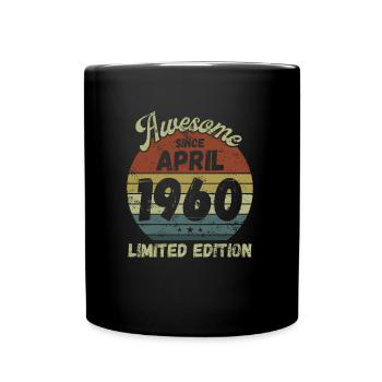 Awesome since April 1960 - Geburtstag - Tasse einfarbig - Schwarz - Vorne