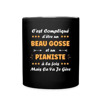 pianiste - Mug uni - noir - Devant