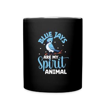 Favourite animal - Blue jay - Full Colour Mug - black - Front