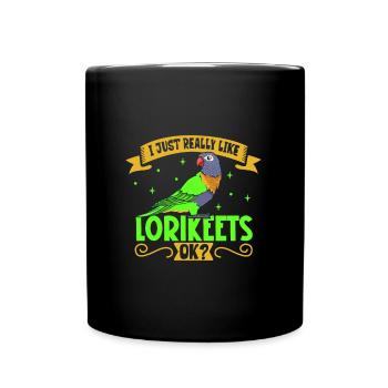 Ich liebe meinen Lori - Tasse einfarbig - Schwarz - Vorne