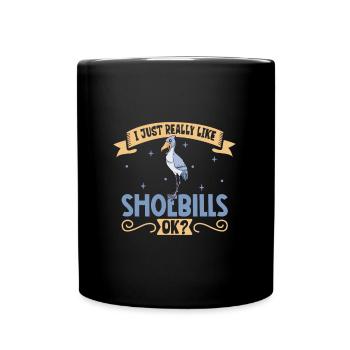 Ich liebe meinen Schuhschnabel - Tasse einfarbig - Schwarz - Vorne