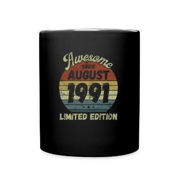 Awesome since August 1991 - Geburtstag - Tasse einfarbig - Schwarz - Vorne