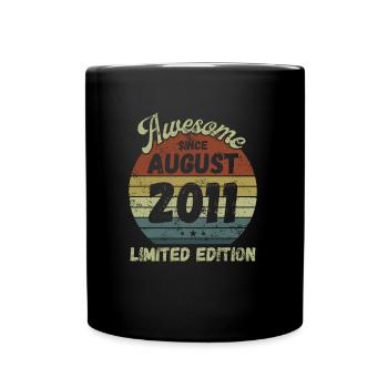 Awesome since August 2011 - Geburtstag - Tasse einfarbig - Schwarz - Vorne