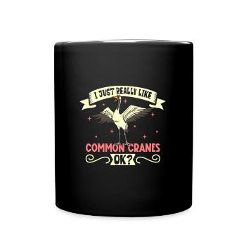 Ich liebe meinen Kranich - Tasse einfarbig - Schwarz - Vorne