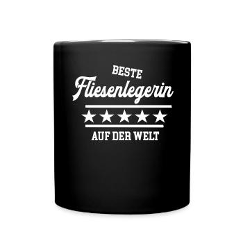 Beste Fliesenlegerin Weltbeste Chefin Fliesenleger - Tasse einfarbig - Schwarz - Vorne