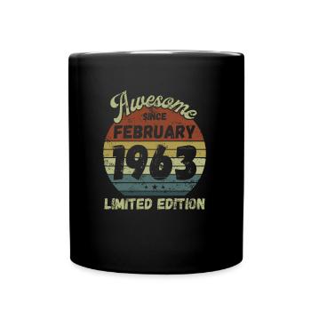 Génial depuis février 1963 - Anniversaire - Mug uni - noir - Devant