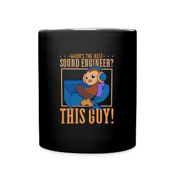 Owl at the Mixer - Sound Engineer - Full Colour Mug - black - Front