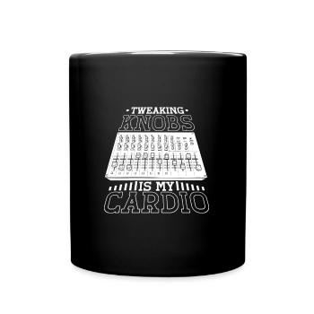 Turning knobs is my sport - sound engineer - Full Colour Mug - black - Front