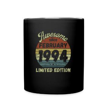 Awesome since February 1994 - Geburtstag - Tasse einfarbig - Schwarz - Vorne