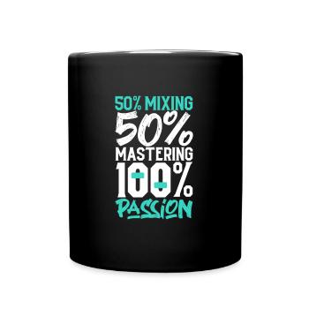 100 Prozent Leidenschaft - Tontechniker - Tasse einfarbig - Schwarz - Vorne