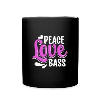Peace Love Bass - Sound Engineer - Full Colour Mug - black - Front