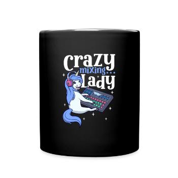 Crazy Mixing Lady - Tontechnikerin - Tasse einfarbig - Schwarz - Vorne
