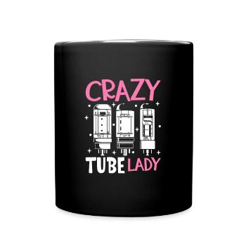 Crazy Tube Lady - Tube Amplifier - Full Colour Mug - black - Front