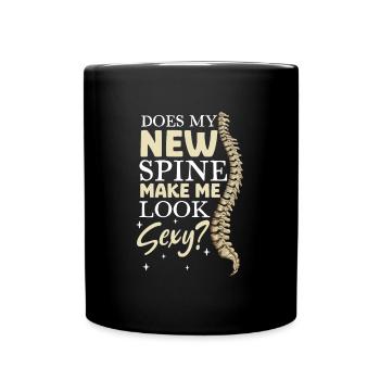 Does my new spine make me sexy? Back surgery - Full Colour Mug - black - Front
