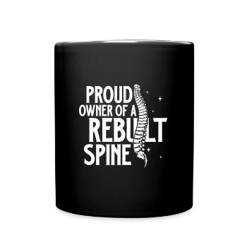 Proud owner of a new spine - Full Colour Mug - black - Front