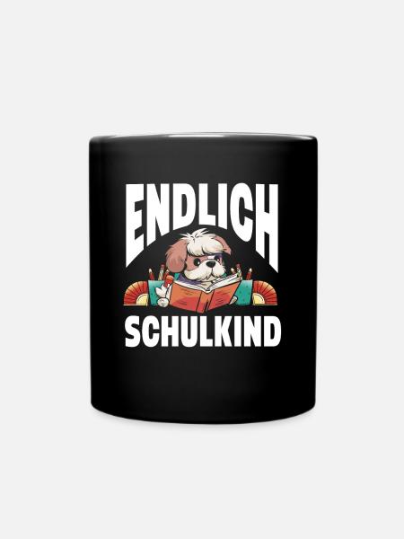 School 1. Grade - Tasse einfarbig - Schwarz