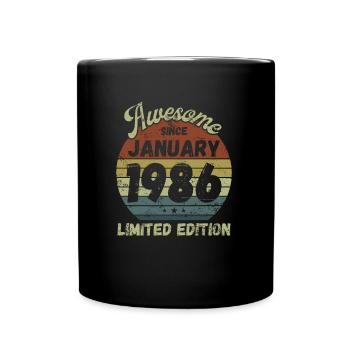 Awesome since January 1986 - Geburtstag - Tasse einfarbig - Schwarz - Vorne