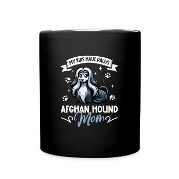 Maman lévrier afghan - Mug uni - noir - Devant