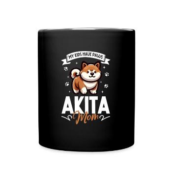 Akita Mama - Tasse einfarbig - Schwarz - Vorne