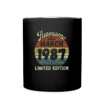Awesome since March 1987 - Geburtstag - Tasse einfarbig - Schwarz - Vorne