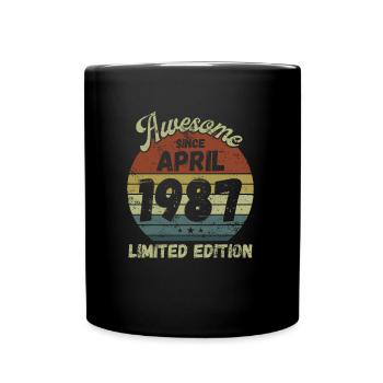 Awesome since April 1987 - Geburtstag - Tasse einfarbig - Schwarz - Vorne
