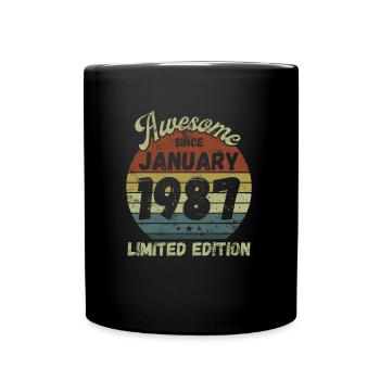 Awesome since January 1987 - Geburtstag - Tasse einfarbig - Schwarz - Vorne