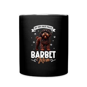 Französischer Wasserhund Mama - Tasse einfarbig - Schwarz - Vorne