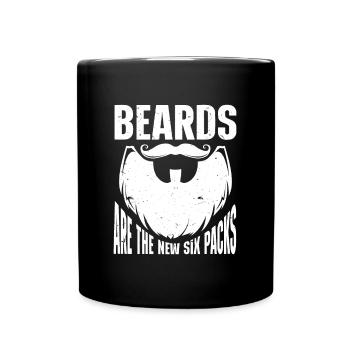 Citation de barbe Hommes barbus - Mug uni - noir - Devant