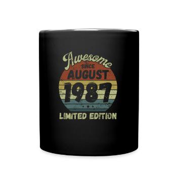 Awesome since August 1987 - Geburtstag - Tasse einfarbig - Schwarz - Vorne