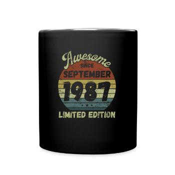Awesome since September 1987 - Geburtstag - Tasse einfarbig - Schwarz - Vorne