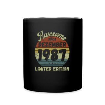 Awesome since December 1987 - Geburtstag - Tasse einfarbig - Schwarz - Vorne