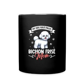 Bichon Frisé Mama - Tasse einfarbig - Schwarz - Vorne