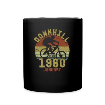 Birthday Downhill Bike Bike January 1980 - Full Colour Mug - black - Front