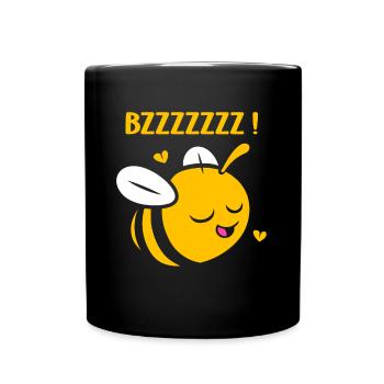 Biene - Tasse einfarbig - Schwarz - Vorne