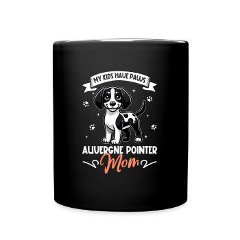 Braque d'Auvergne Mama - Tasse einfarbig - Schwarz - Vorne